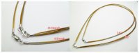 18"- 15 Strands Gold/Sliver Claps Steel Wire Necklace w/ 925 Sli